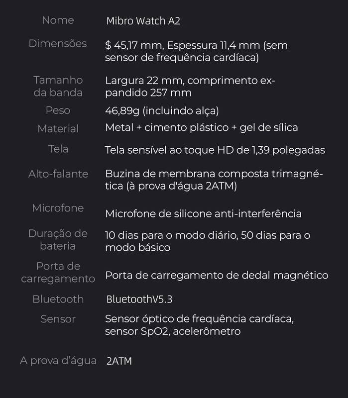 Mibro A2 | Bateria de até 10 Dias | 2ATM | Duas Pulseiras