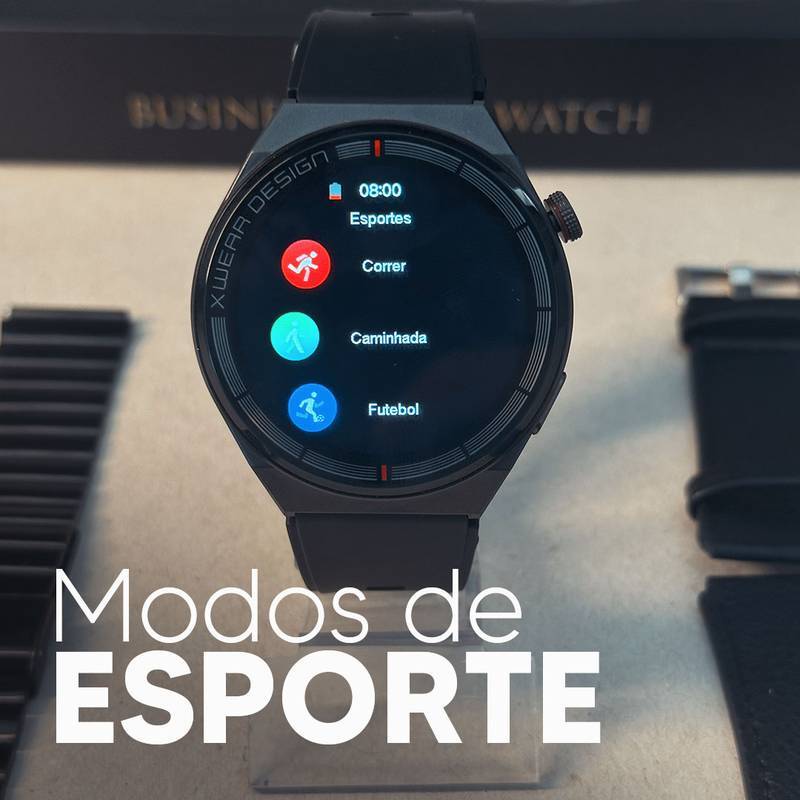 XH4 Max | Smartwatch Executivo com 3 pulseiras