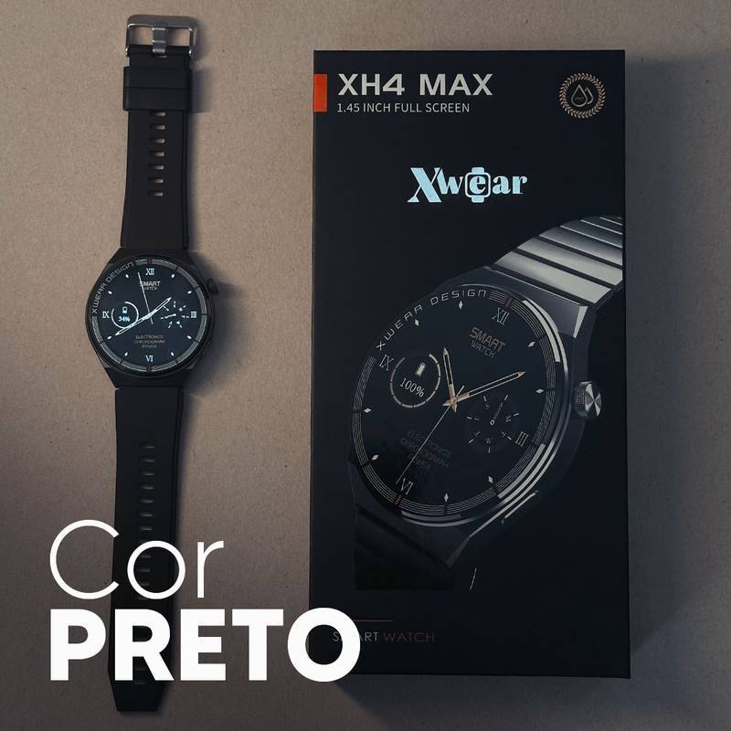 XH4 Max | Smartwatch Executivo com 3 pulseiras