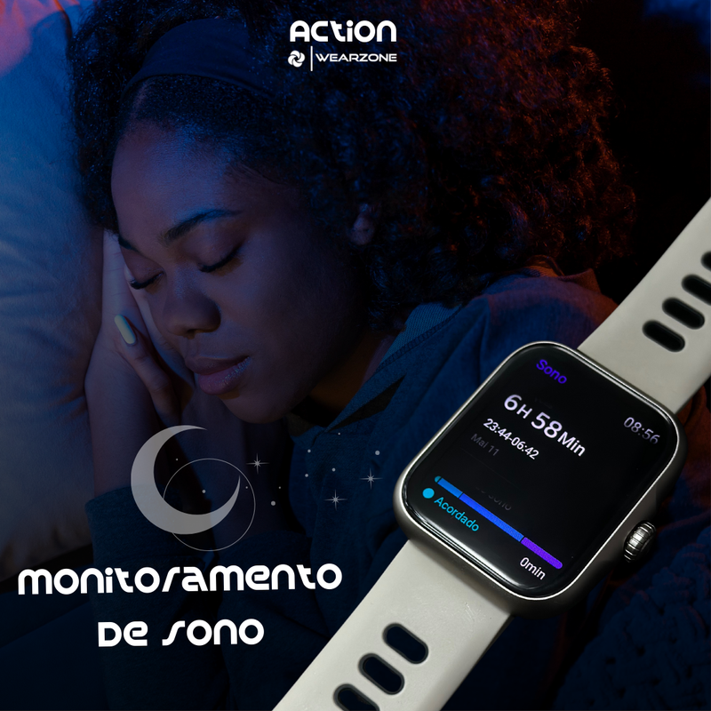 ACTION WEARZONE | Smartwatch Esportivo | A PROVA D'ÁGUA, GPS integrado e 7 Dias de Bateria