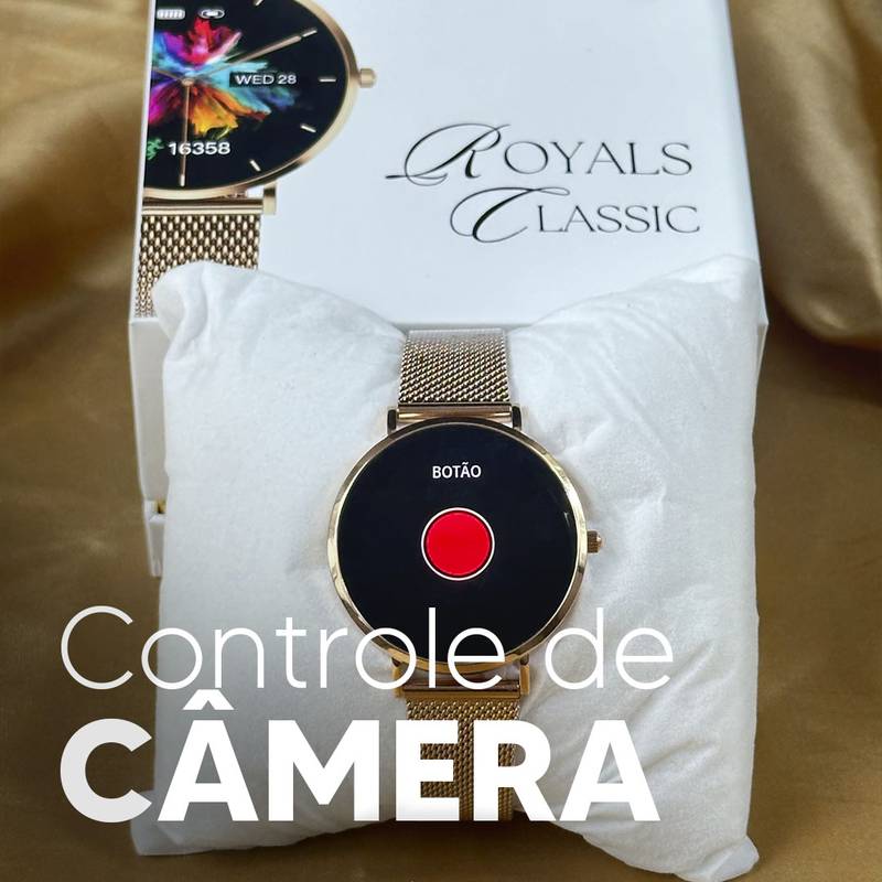 ROYALS CLASSIC WEARZONE | Smartwatch Elegante | AMOLED | VIDRO GORILLA GLASS até 3 Dias de Bateria