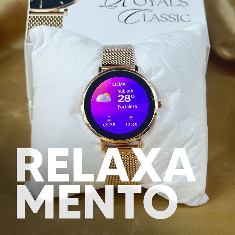 ROYALS CLASSIC WEARZONE | Smartwatch Elegante | AMOLED | VIDRO GORILLA GLASS até 3 Dias de Bateria