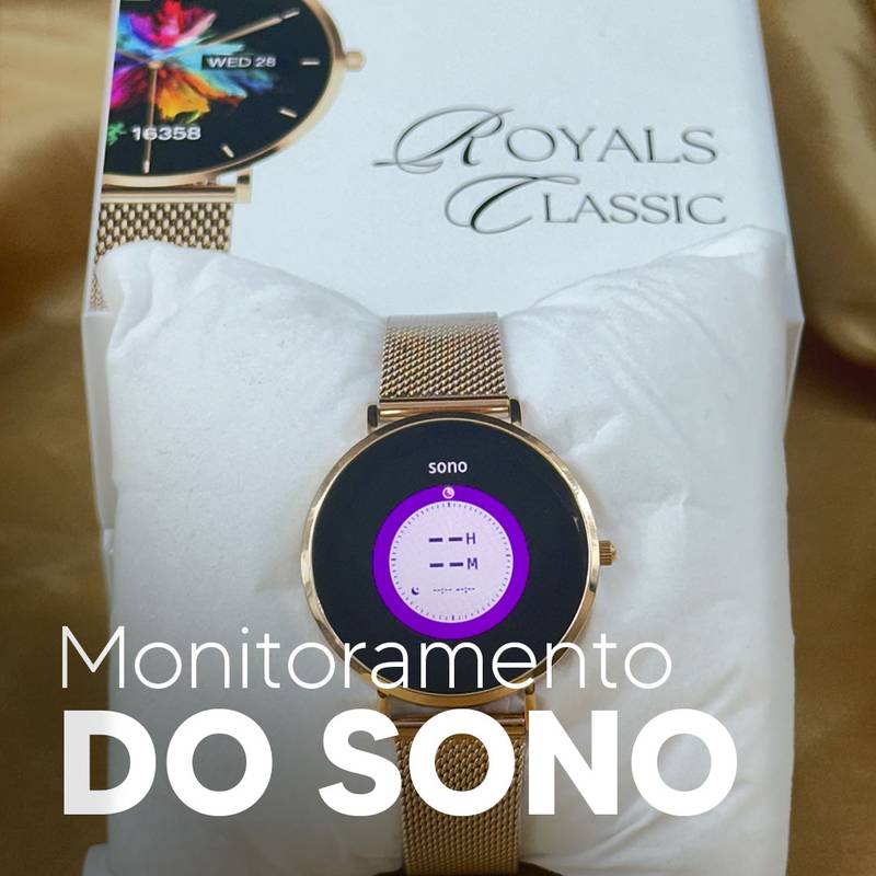 ROYALS CLASSIC WEARZONE | Smartwatch Elegante | AMOLED | VIDRO GORILLA GLASS até 3 Dias de Bateria