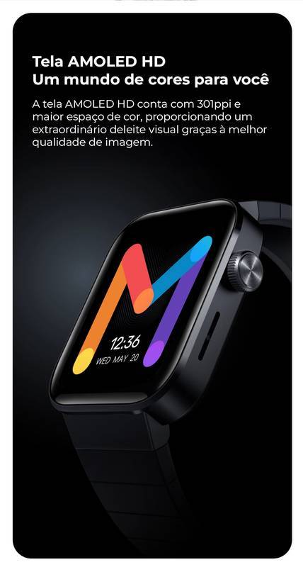 Mibro T1 | Amoled | 2ATM | Até 7 Dias de Bateria